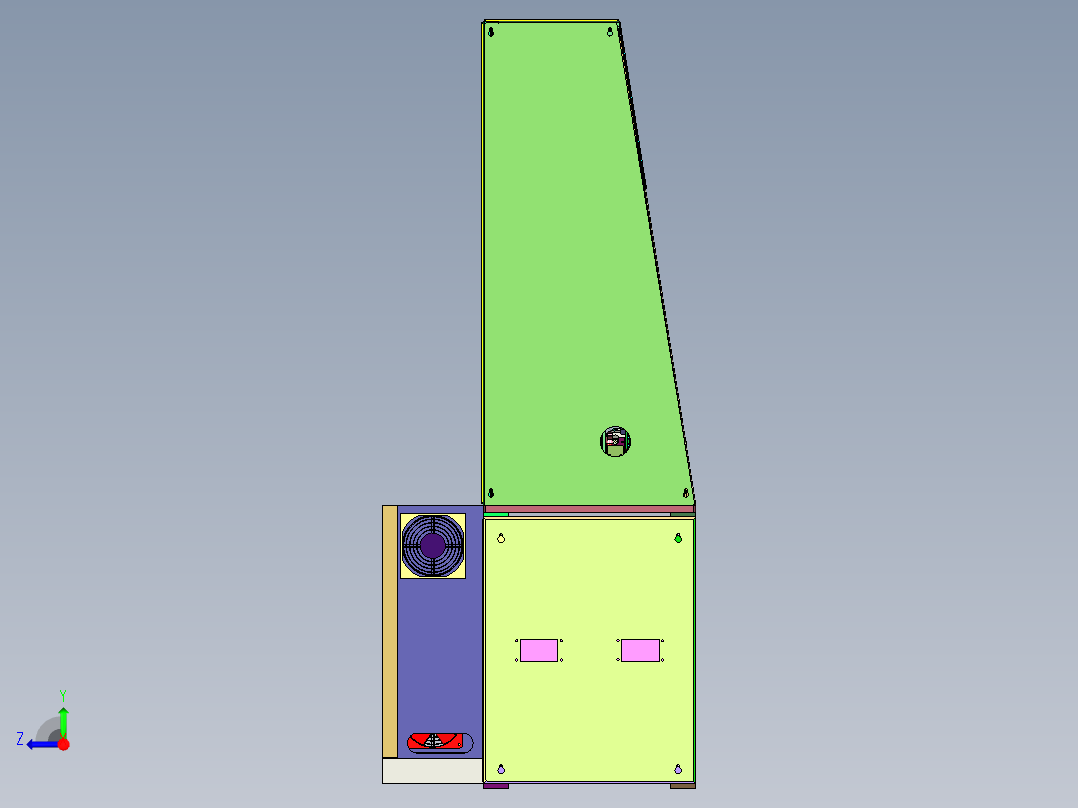 卡簧的自动套入转子轴设备右视图