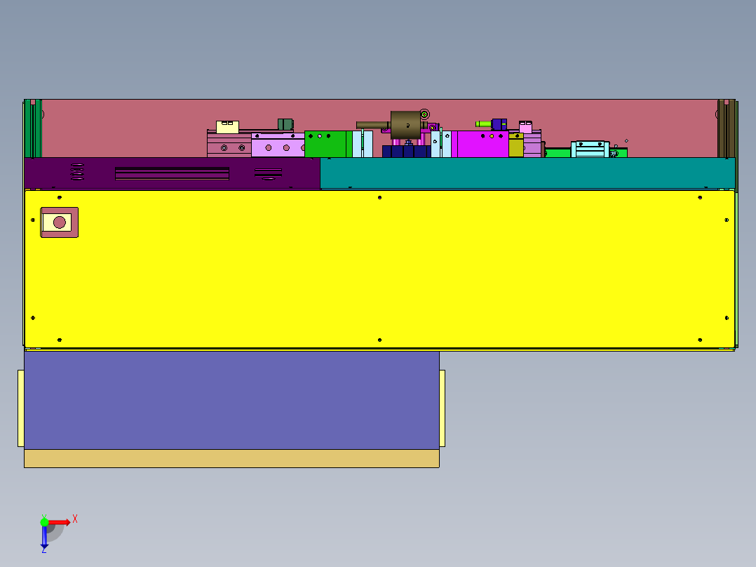卡簧的自动套入转子轴设备俯视图