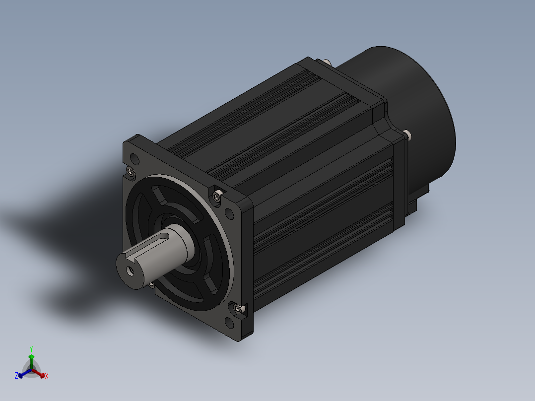 伺服电机80毫米750瓦伺服无中断正等轴测图