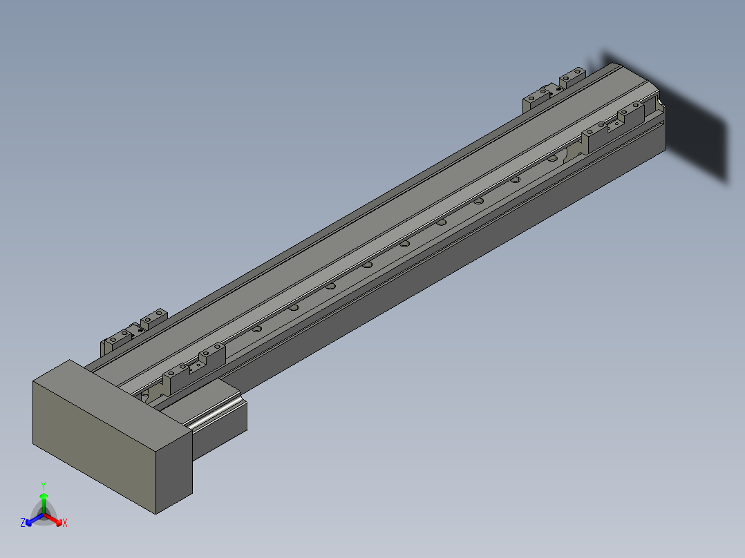 直线模组LHA6-S450-L-100W(16丝杆)设计图纸主视图