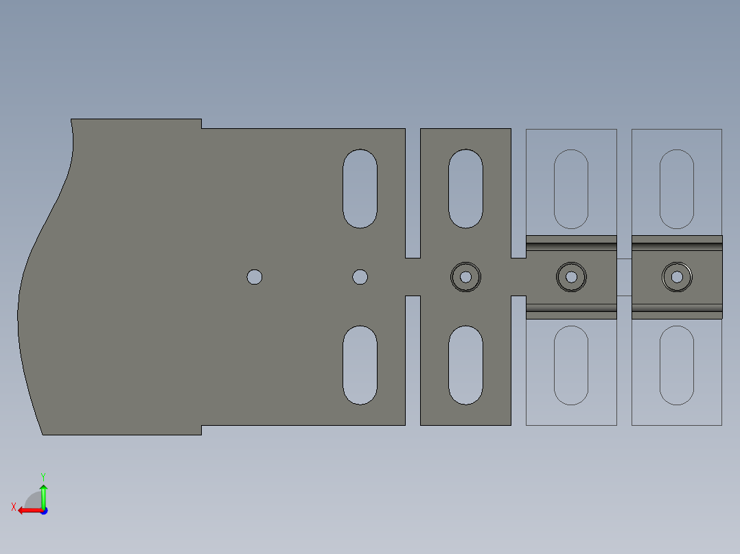 调节夹级进模（CAD图+UG三维）后视图