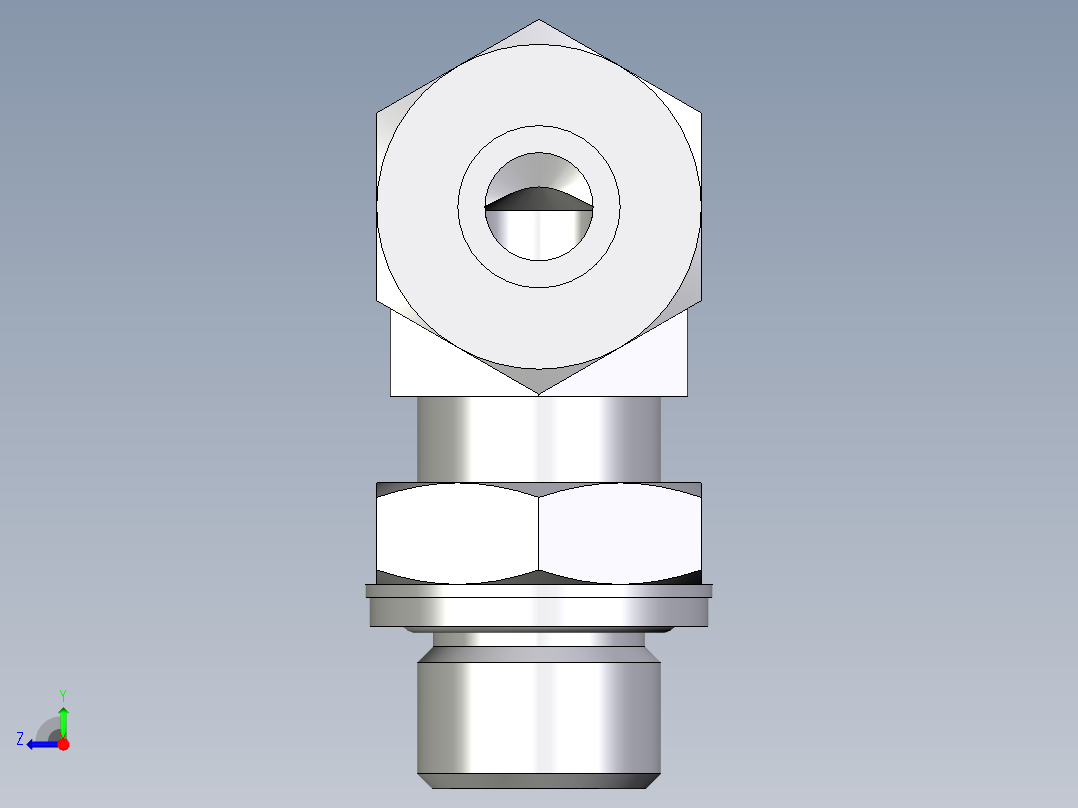 卡套式工业通用硬管接头EO_Adjustable_Locknut_elbow_WEE12SMCF右视图