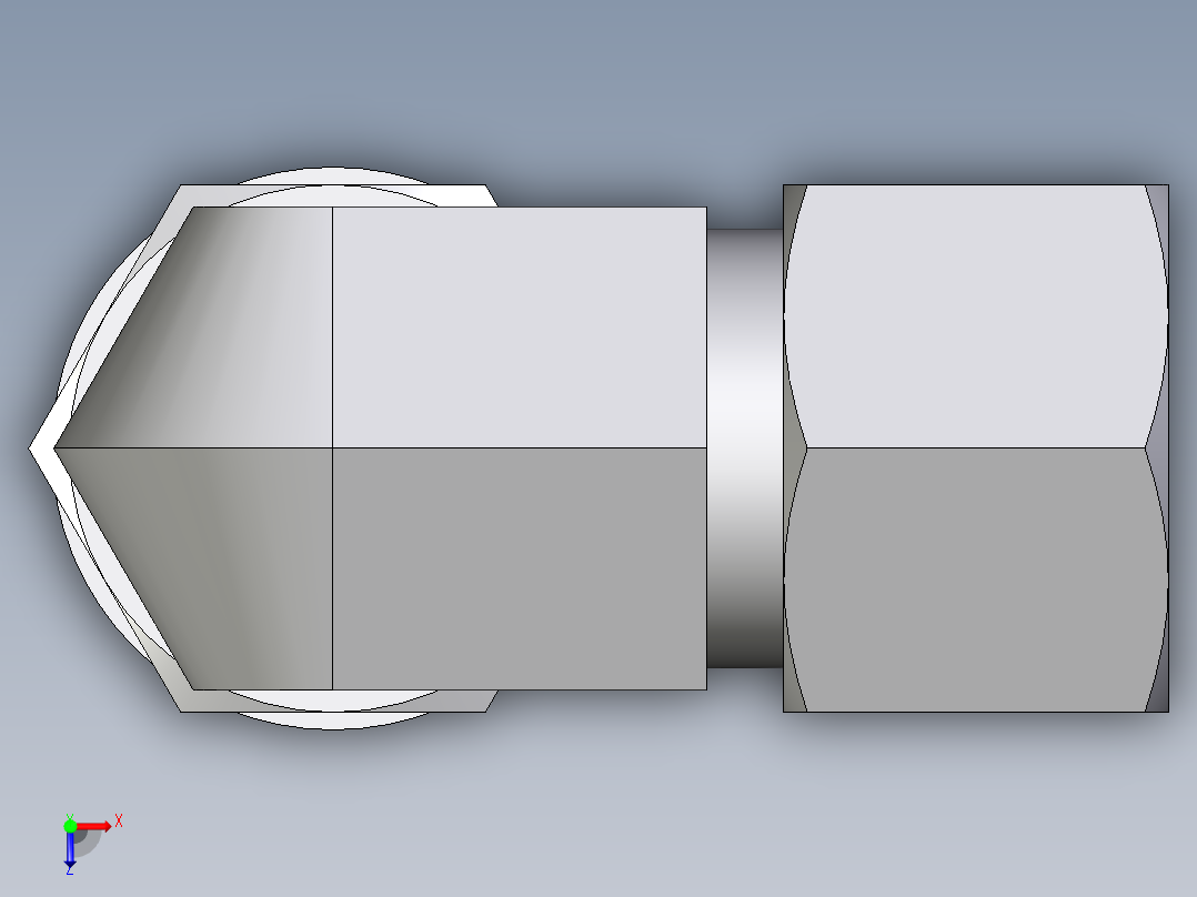 卡套式工业通用硬管接头EO_Adjustable_Locknut_elbow_WEE12SMCF俯视图