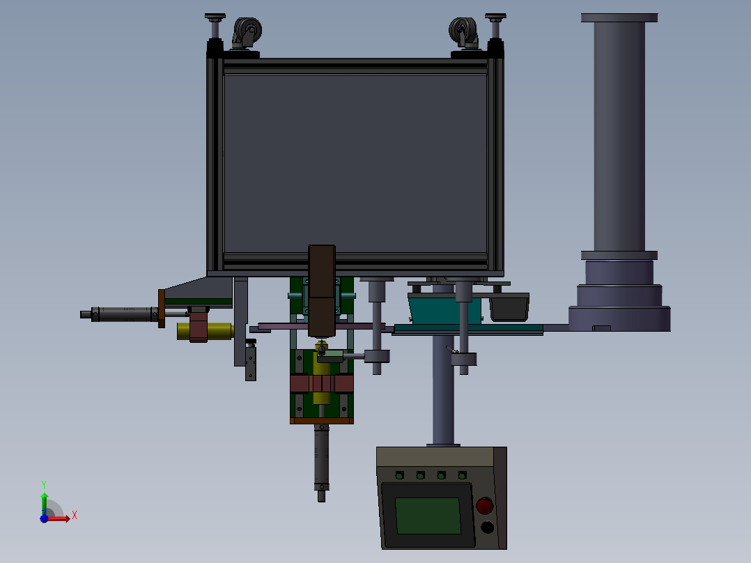 打孔机 3D模型 非标自动化设备3D图纸设计前视图
