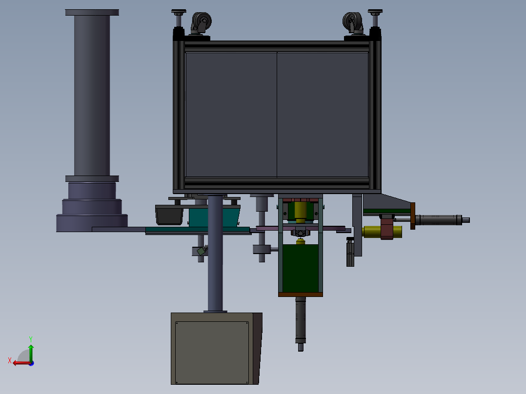 打孔机 3D模型 非标自动化设备3D图纸设计后视图