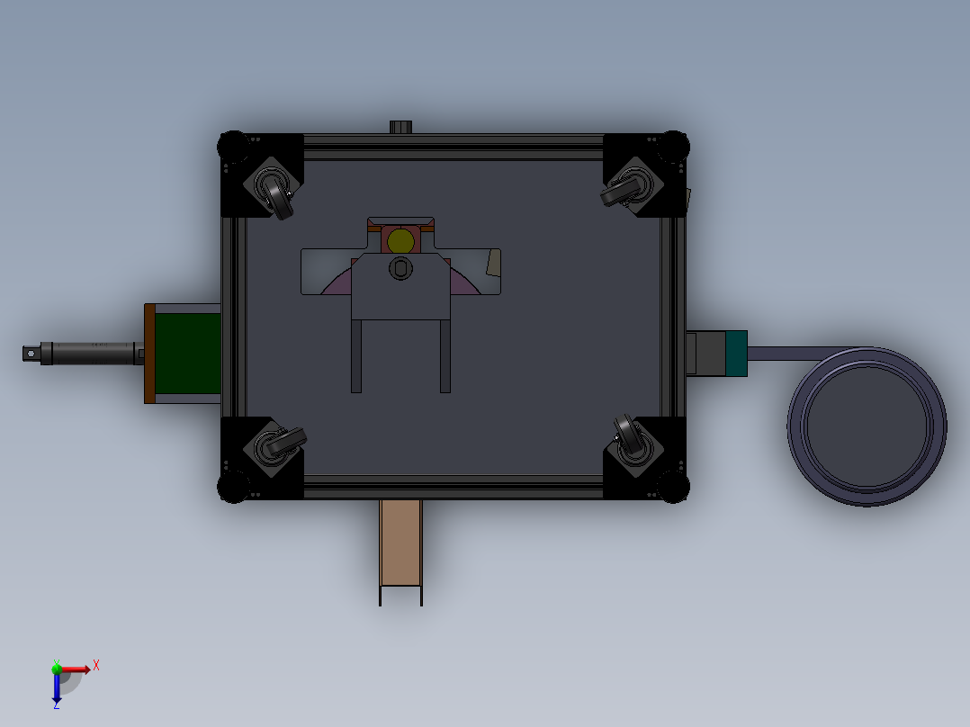 打孔机 3D模型 非标自动化设备3D图纸设计俯视图