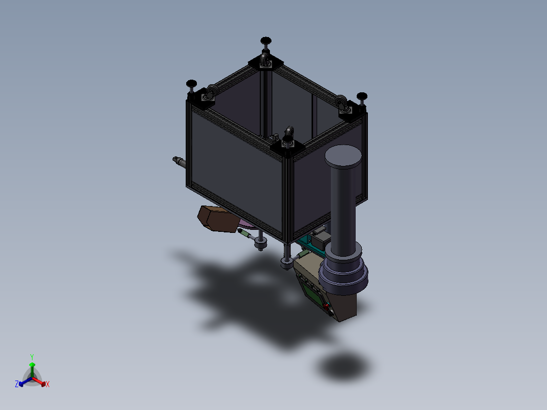 打孔机 3D模型 非标自动化设备3D图纸设计正等轴测图