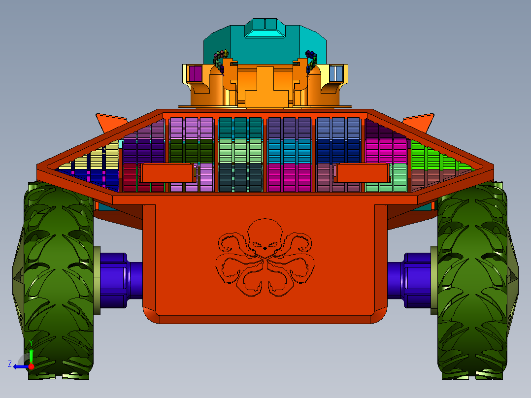 无人驾驶作战车辆右视图