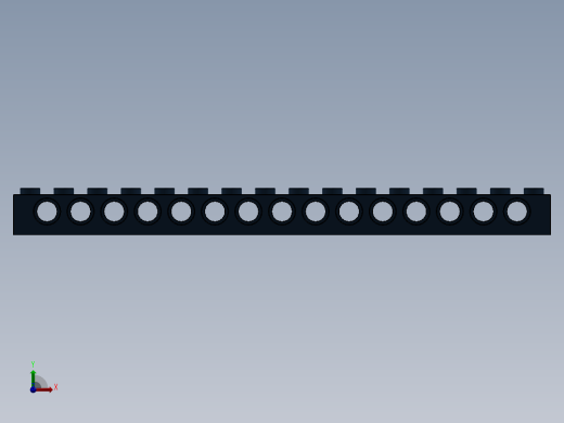 乐高机械组积木（横梁）-4261782 - 3703 Eath (Navy) Blue Technic Brick 1 x 16 with Holes前视缩略图