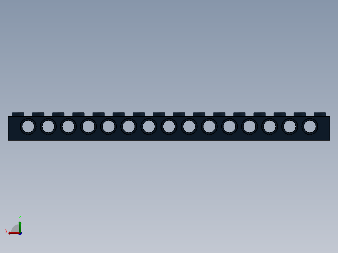 乐高机械组积木（横梁）-4261782 - 3703 Eath (Navy) Blue Technic Brick 1 x 16 with Holes后视图