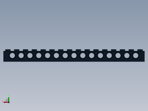 乐高机械组积木（横梁）-4261782 - 3703 Eath (Navy) Blue Technic Brick 1 x 16 with Holes后视缩略图