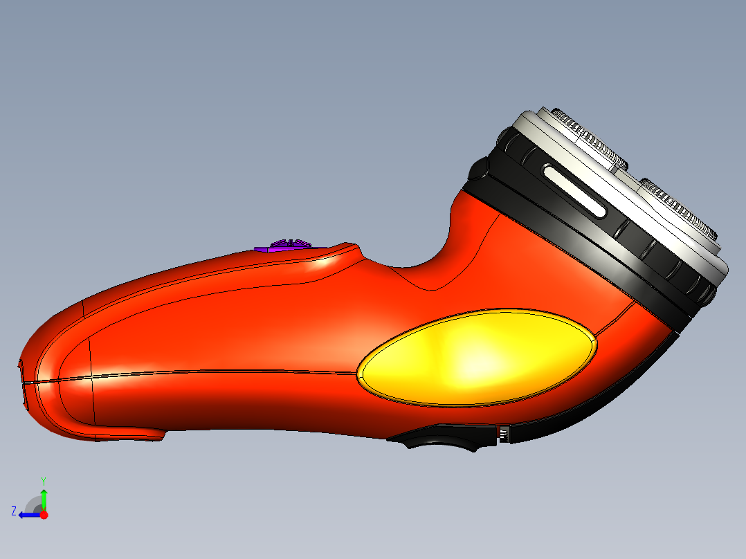 电动剃须刀右视图