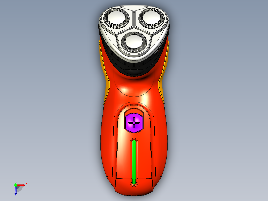 电动剃须刀俯视图