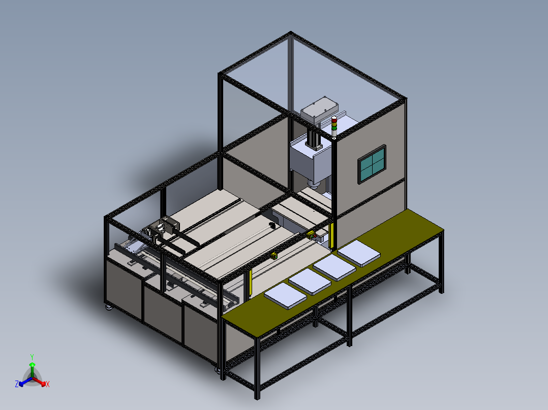 箱体轴承自动搬运压装机sw14可编辑正等轴测图