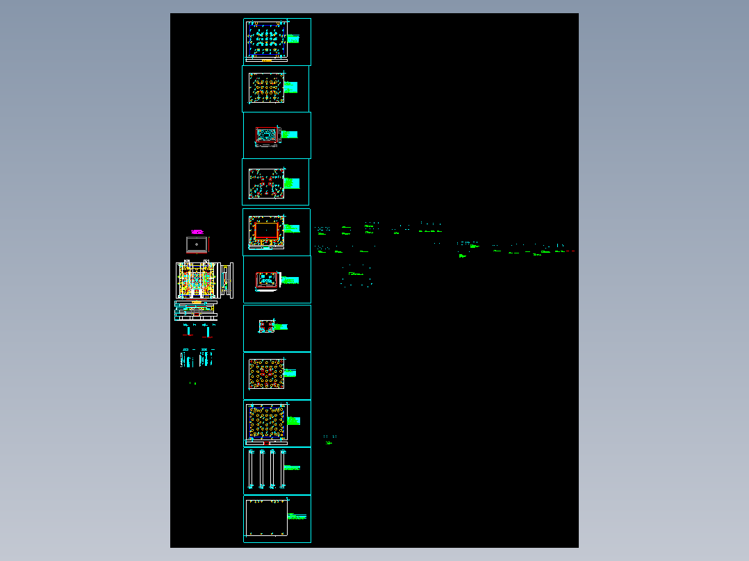 液晶屏幕铝制外壳侧切三边冲压模具设计图纸