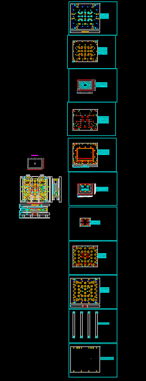 液晶屏幕铝制外壳侧切三边冲压模具设计图纸