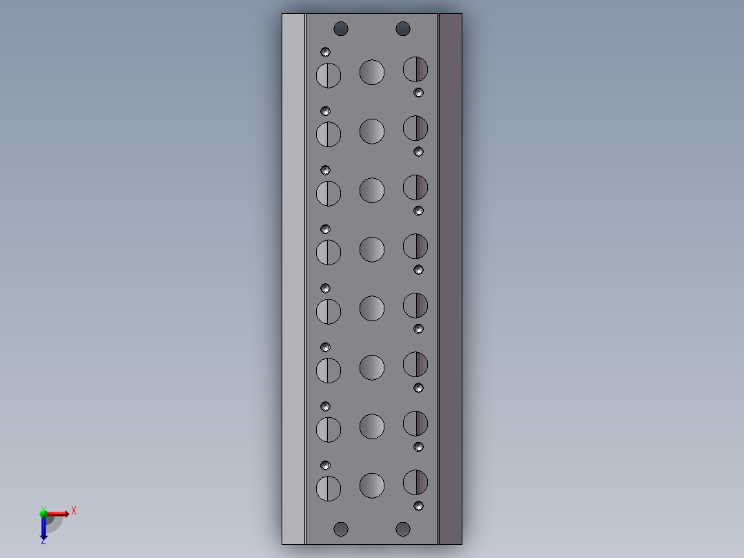 电磁阀底座 亚德客 100M-8F俯视图