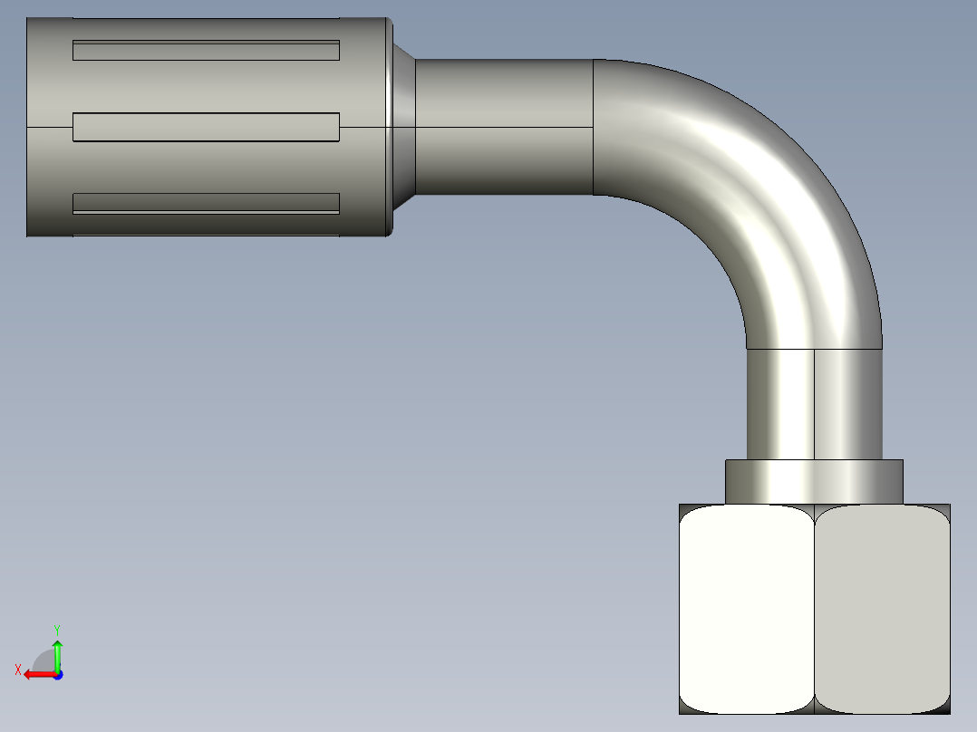 液压弯头90外锥60后视图
