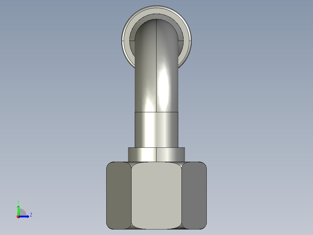 液压弯头90外锥60左视图