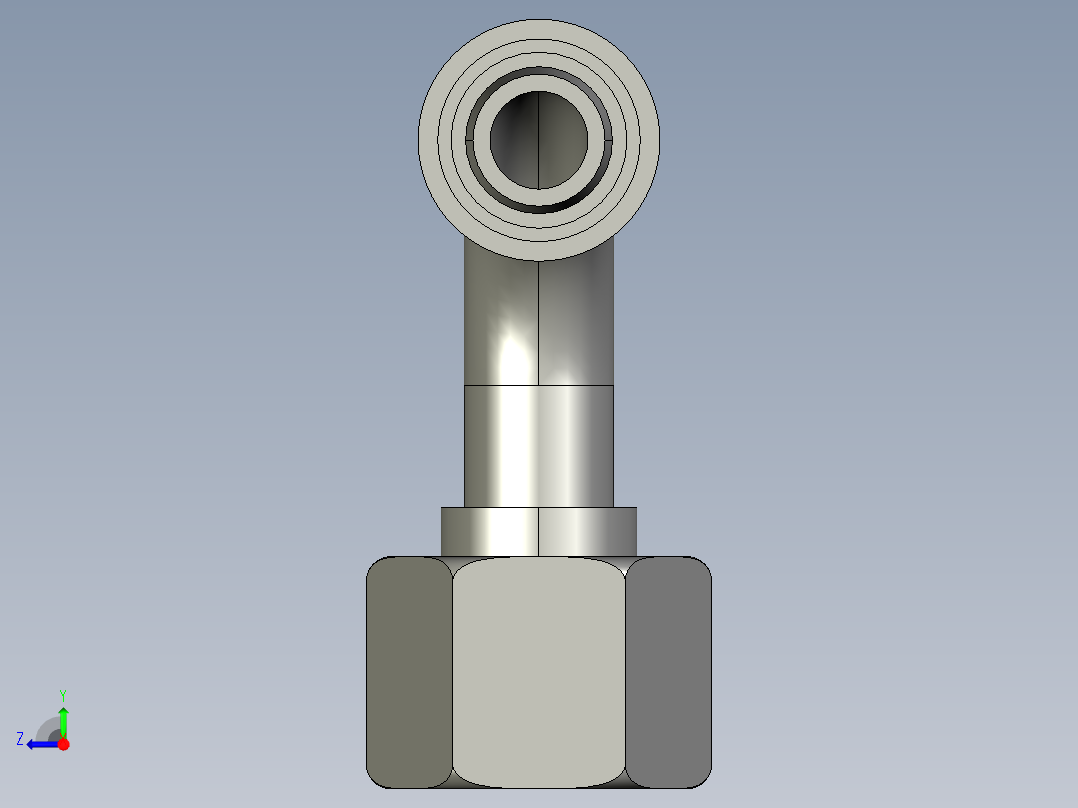 液压弯头90外锥60右视图