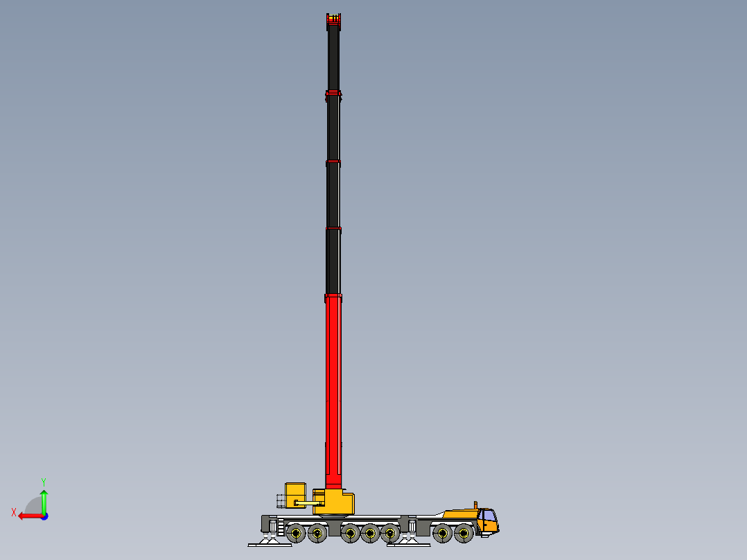 650吨汽车吊模型后视图