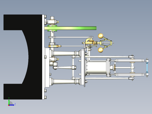 蒸汽机one-cylinder-vertical-waller-s-table-engine-模型格式为 stp左视缩略图
