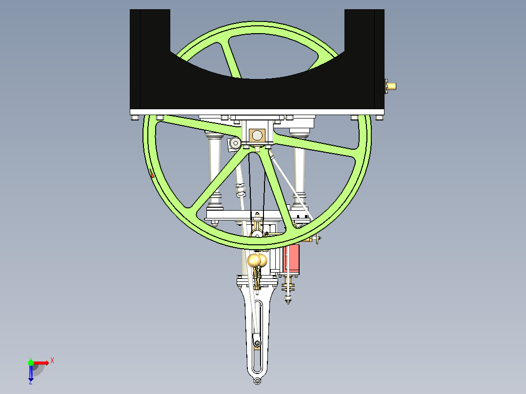 蒸汽机one-cylinder-vertical-waller-s-table-engine-模型格式为 stp俯视图