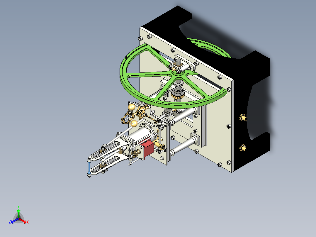蒸汽机one-cylinder-vertical-waller-s-table-engine-模型格式为 stp正等轴测图