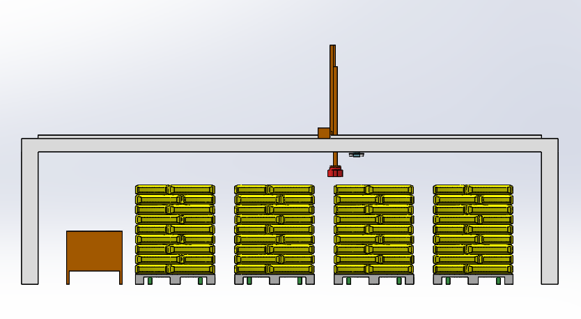 龙门架机械手料包清刷拆包方案