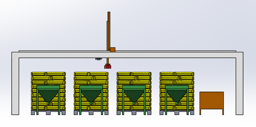 龙门架机械手料包清刷拆包方案