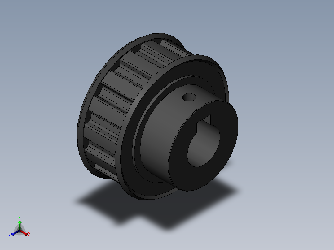 同步带轮ATPA15L050-B-H8正等轴测图