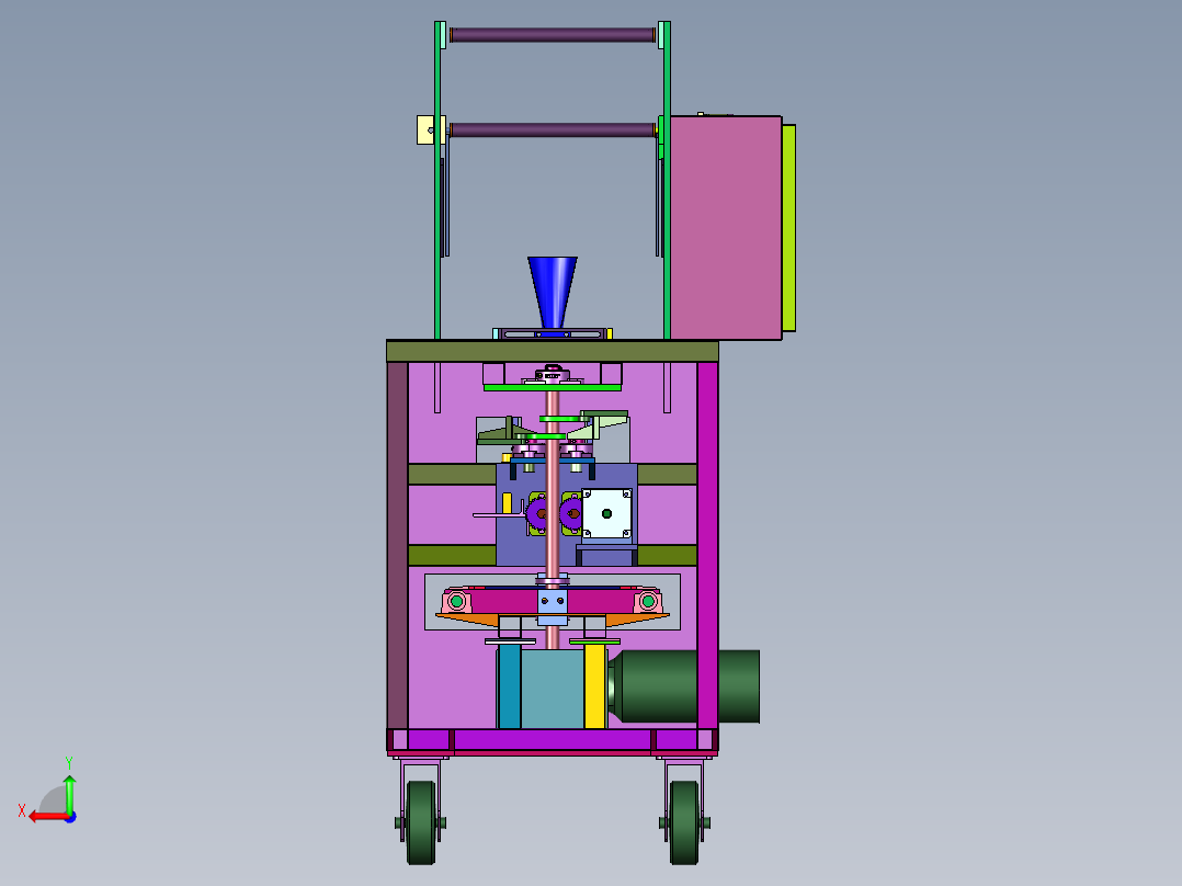 可移动自动取料装袋机后视图