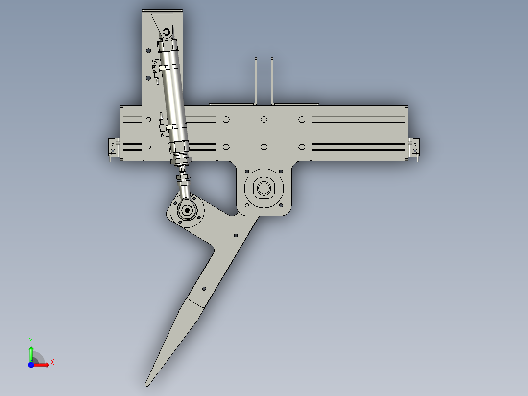 分流-摆杆机构前视图