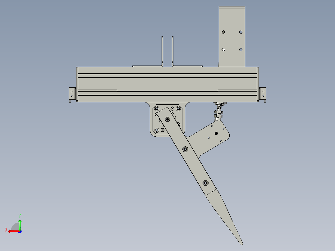分流-摆杆机构后视图