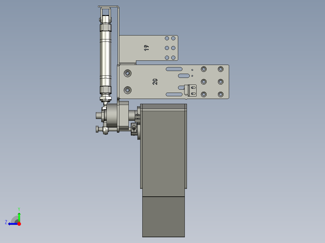 分流-摆杆机构右视图