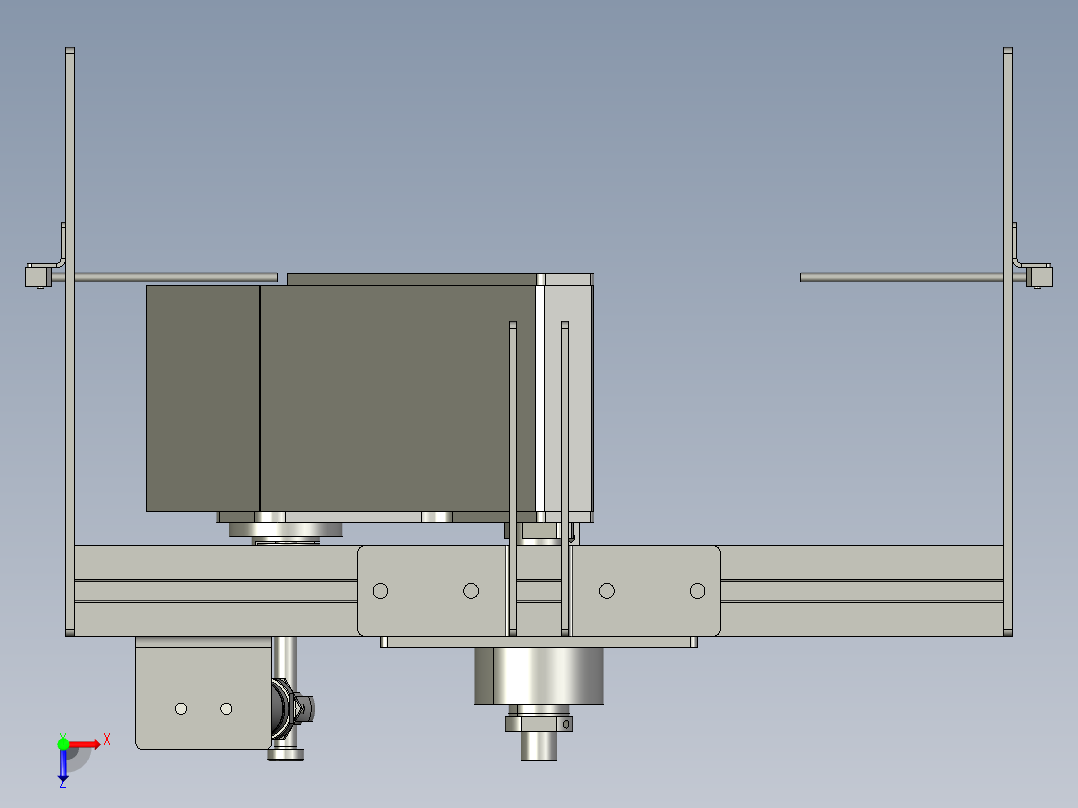 分流-摆杆机构俯视图