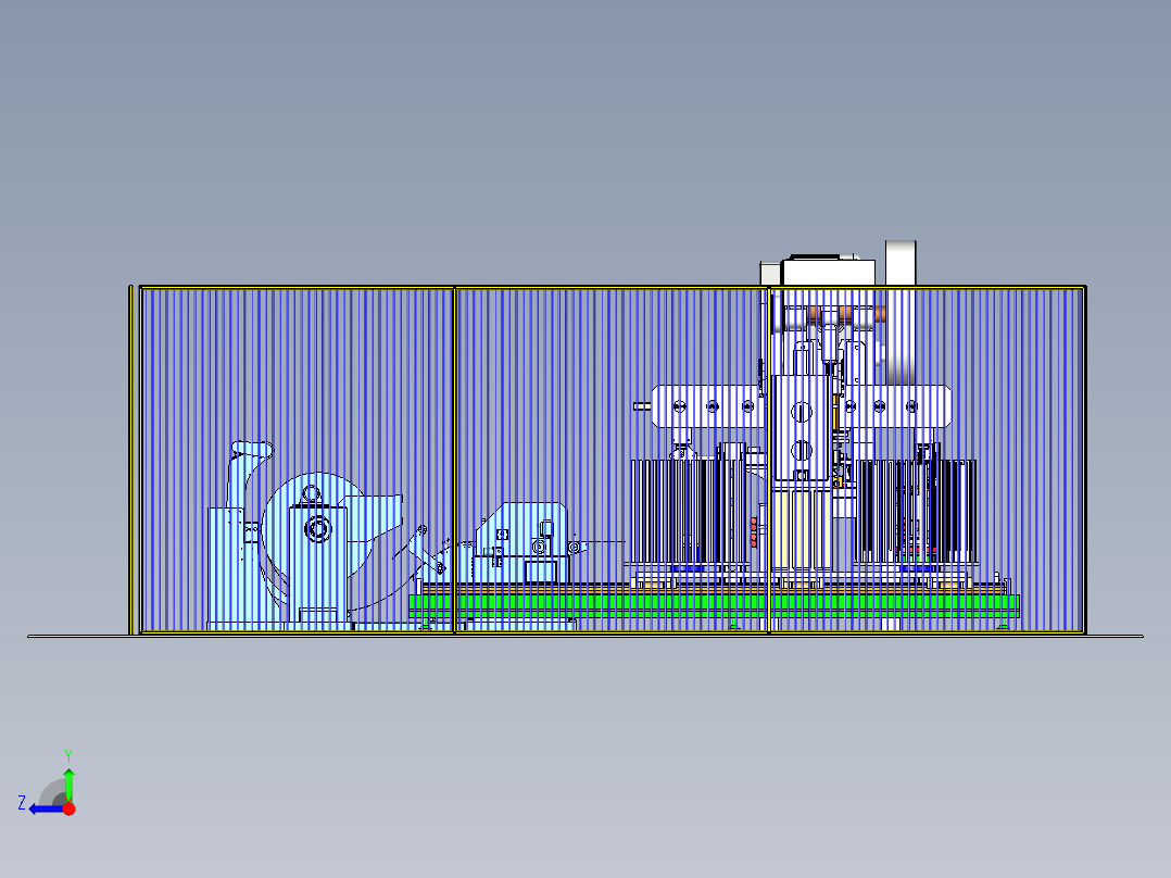 冲压自动化上料与自动化收产品设计右视图