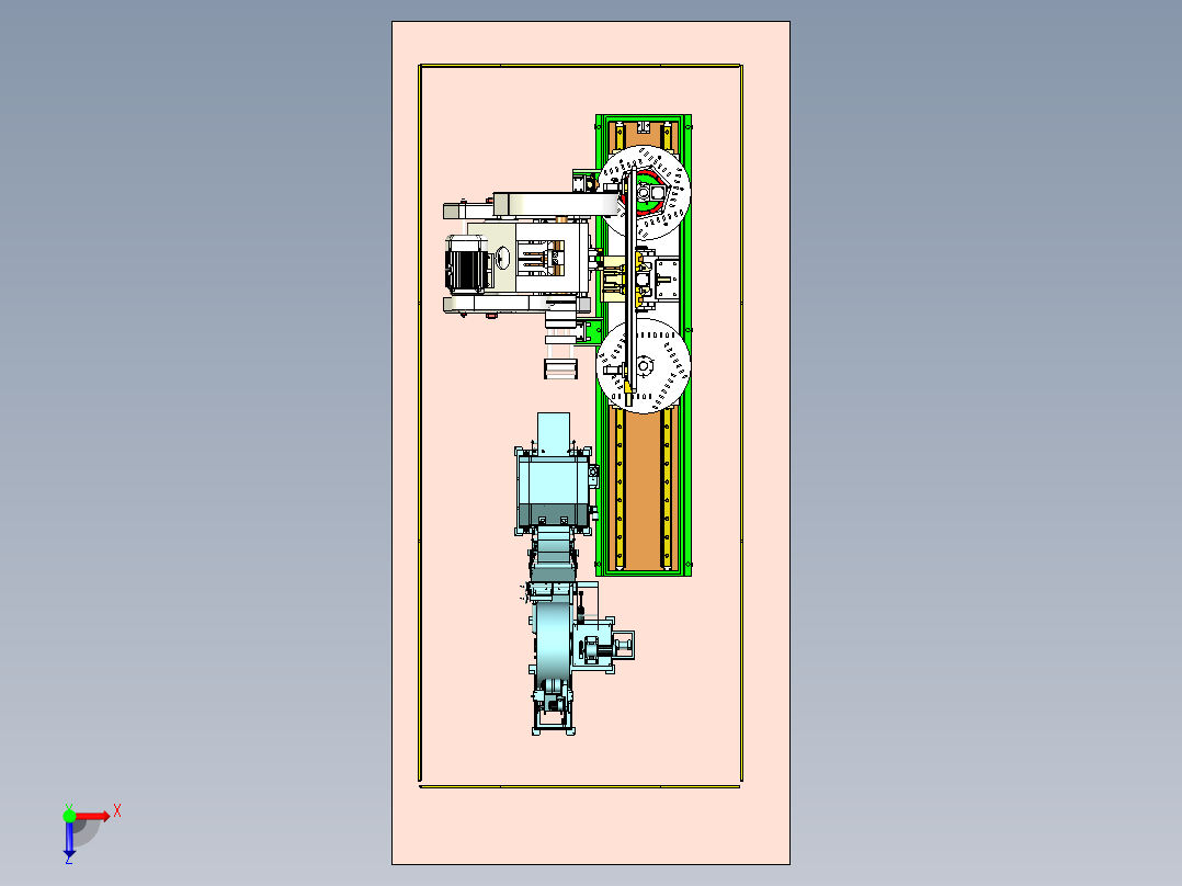 冲压自动化上料与自动化收产品设计俯视图