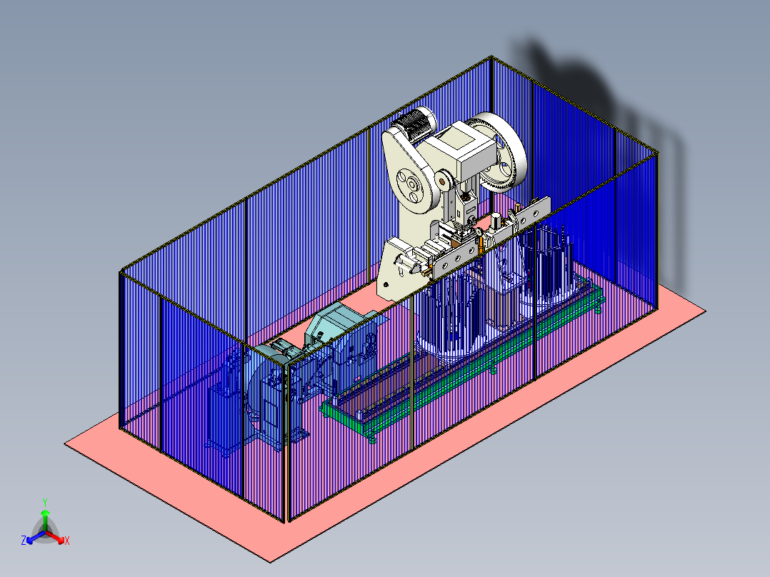 冲压自动化上料与自动化收产品设计正等轴测图
