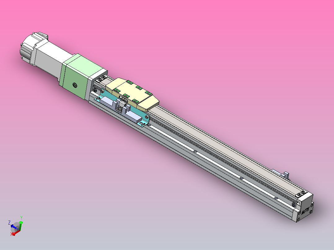 内嵌式螺杆 GTH4-100W伺服[GTH4-L5-300-BC-M100W-C2-N]丝杆滑台模组三菱马达主视图