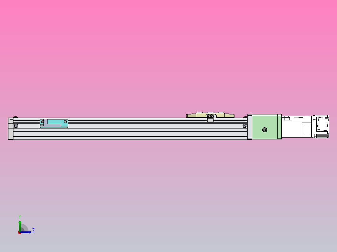 内嵌式螺杆 GTH4-100W伺服[GTH4-L5-300-BC-M100W-C2-N]丝杆滑台模组三菱马达左视图