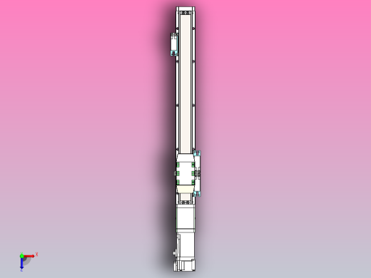 内嵌式螺杆 GTH4-100W伺服[GTH4-L5-300-BC-M100W-C2-N]丝杆滑台模组三菱马达俯视缩略图