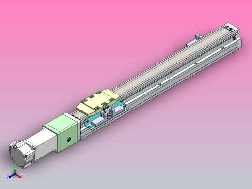 内嵌式螺杆 GTH4-100W伺服[GTH4-L5-300-BC-M100W-C2-N]丝杆滑台模组三菱马达正等轴测缩略图