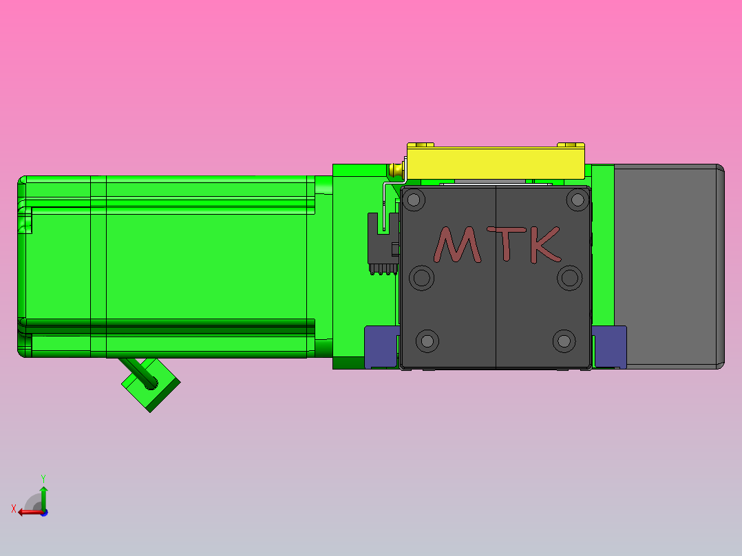 欧规同步带GTB85-750W伺服+行星减速机[GTB85-L10-300-L-M750W-C2-N]滑台模组三菱电机后视图