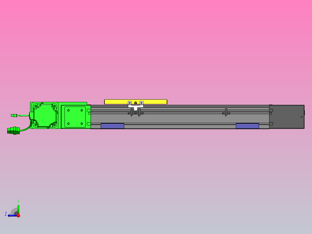 欧规同步带GTB85-750W伺服+行星减速机[GTB85-L10-300-L-M750W-C2-N]滑台模组三菱电机右视图