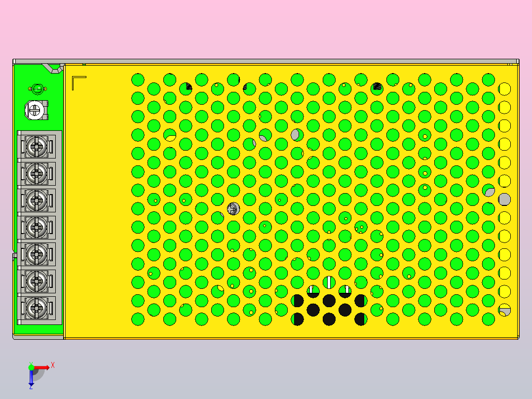 怡合达开关电源ZHH07-200-15俯视图