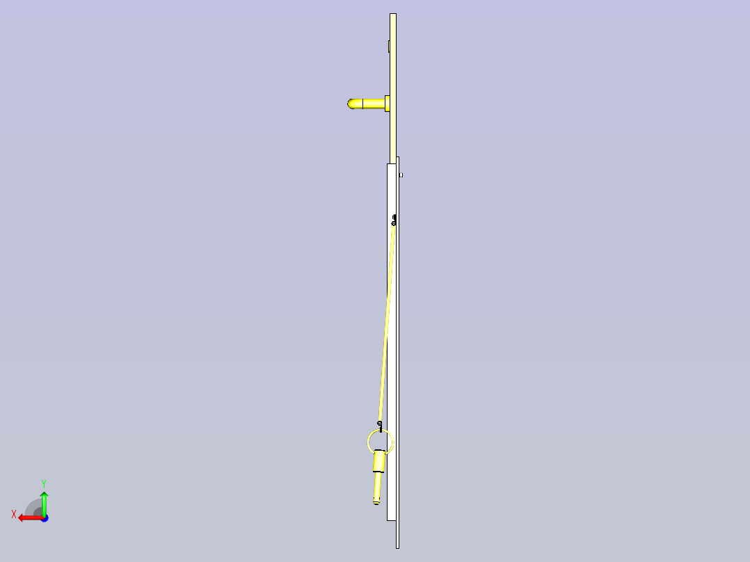 一款滑动开关门3D图模型后视图
