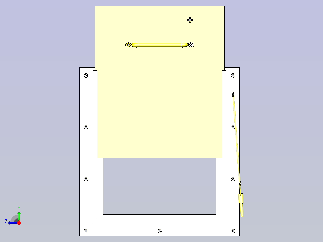 一款滑动开关门3D图模型右视图