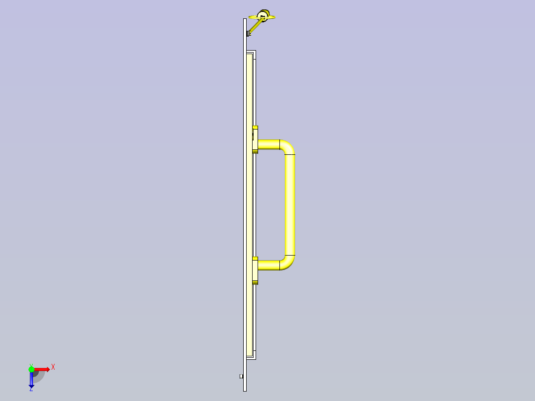 一款滑动开关门3D图模型俯视图