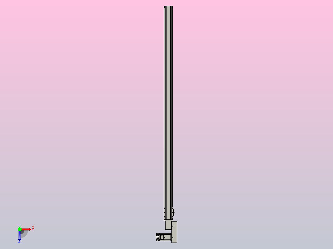 皮带直线轴半封闭可选导轨TPA-HNB-65S-90-L1450-MR-C-P10-N3俯视图